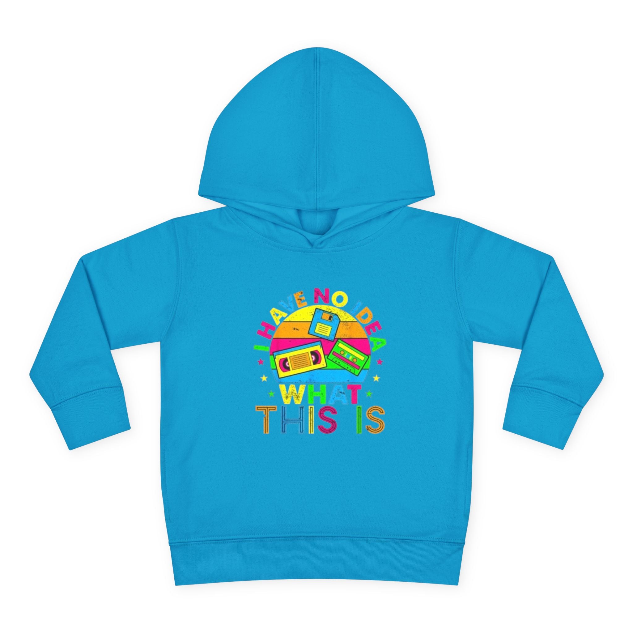 Toddler Hoodie — "I Have No Idea What This Is" Colorful Toy Graphic