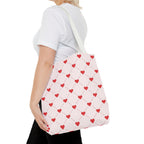 Heart Pattern Tote Bag — Pink Red Valentine Shopper