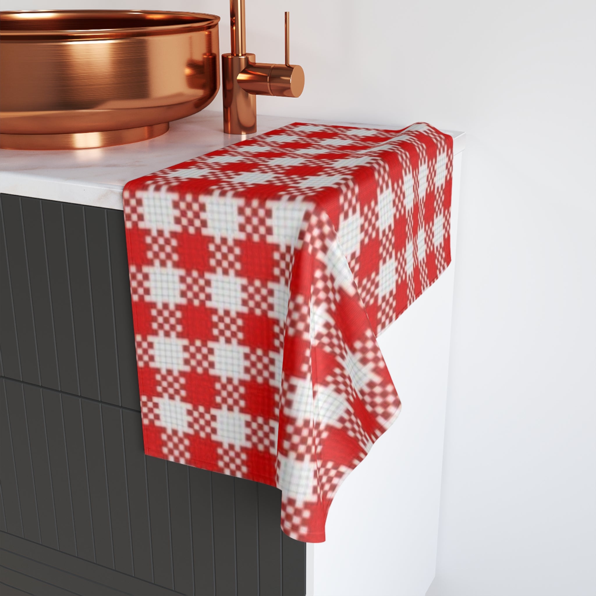 Red Buffalo Check Hand Towel — Farmhouse Kitchen Plaid