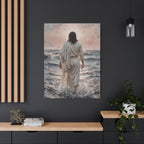 Jesus Walking on Water Matte Canvas Print