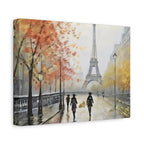 Paris Eiffel Tower Autumn Street Matte Canvas Wall Art, Stretched 1.25"