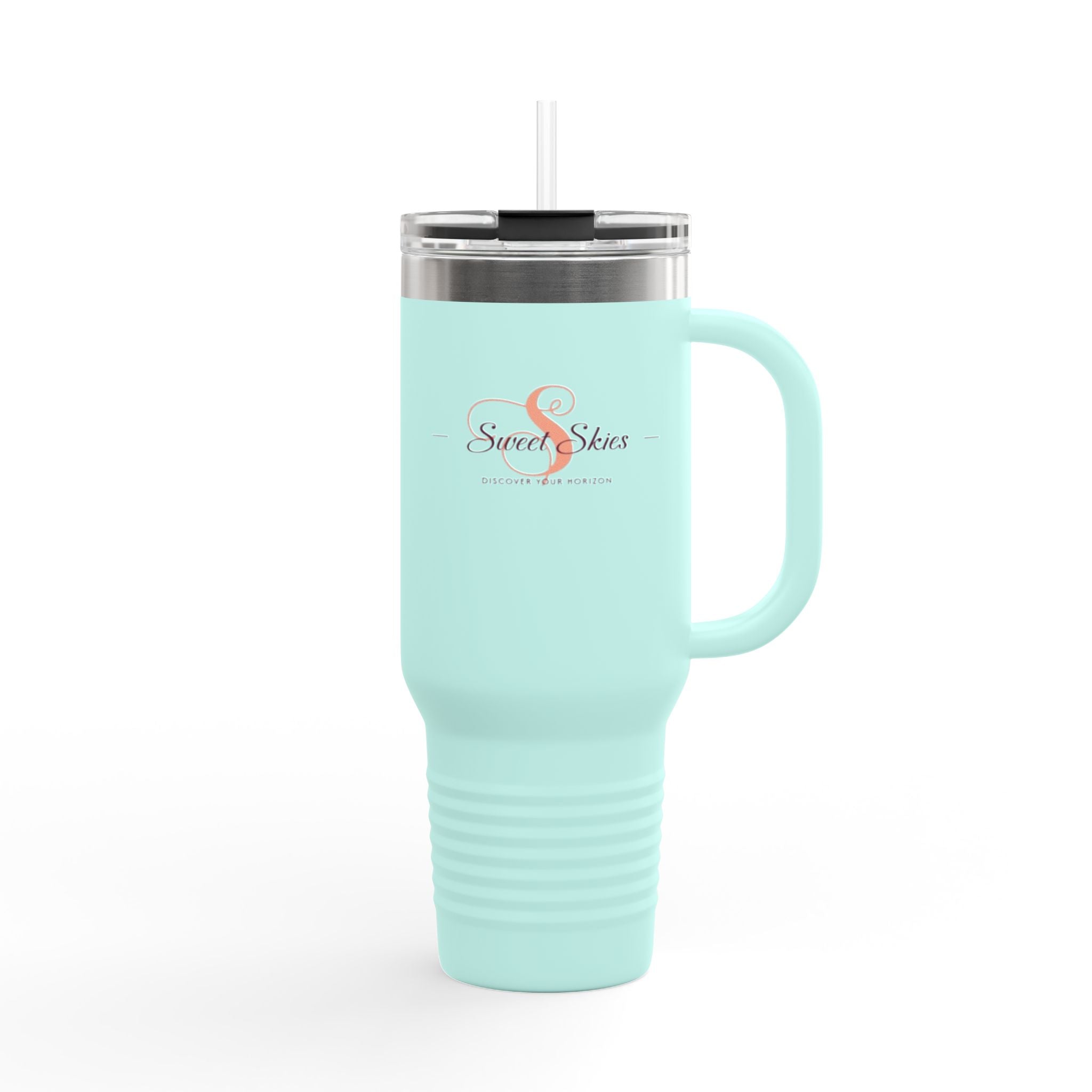 40oz Insulated Travel Mug with Handle — Savvy Sisters Logo Thermal Tumbler