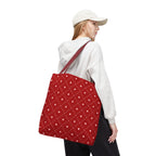 Valentine Red Diamond Heart Tote Bag — All-Over Print Canvas Shopper