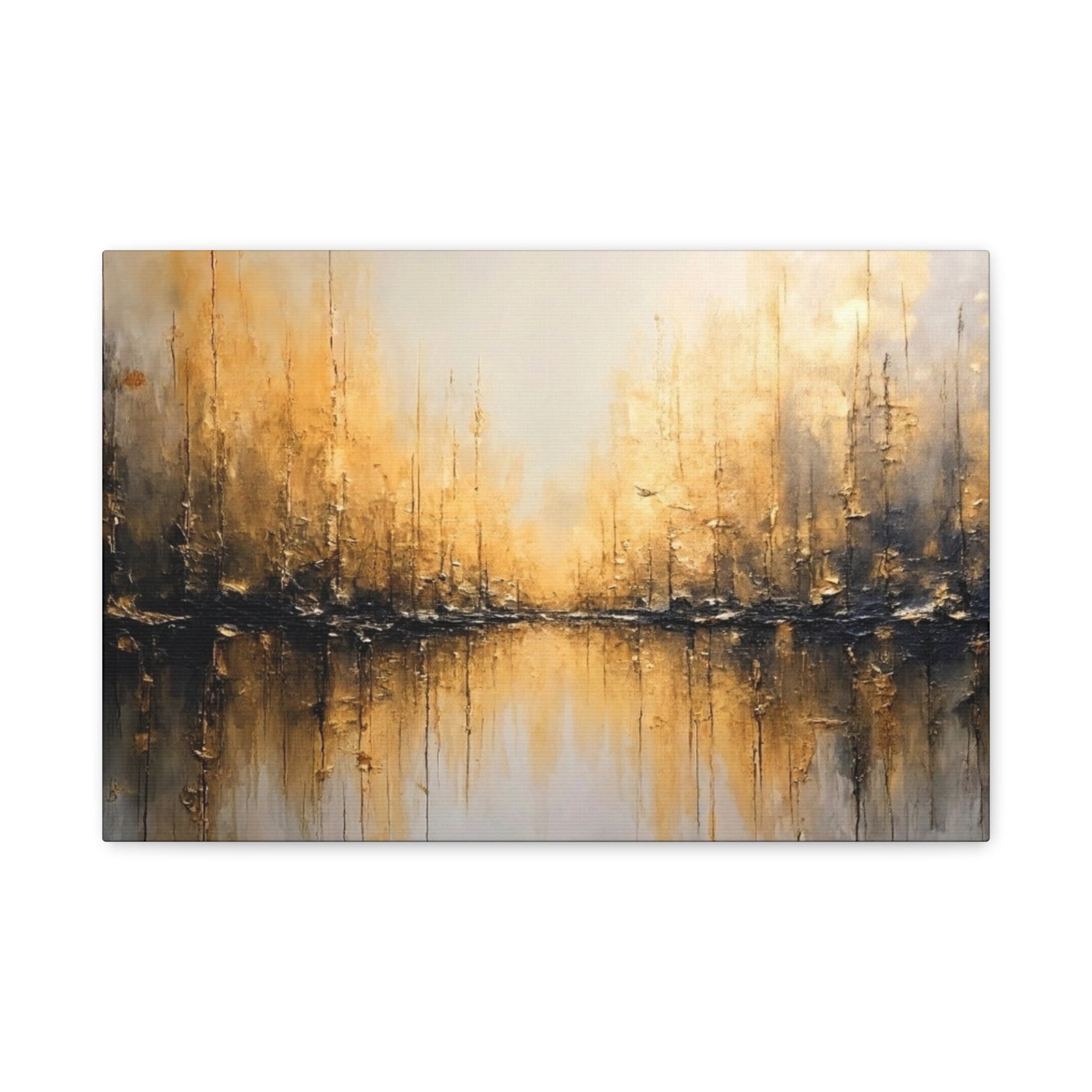 Abstract Gold Landscape Canvas Wall Art — Matte Stretched 1.25"