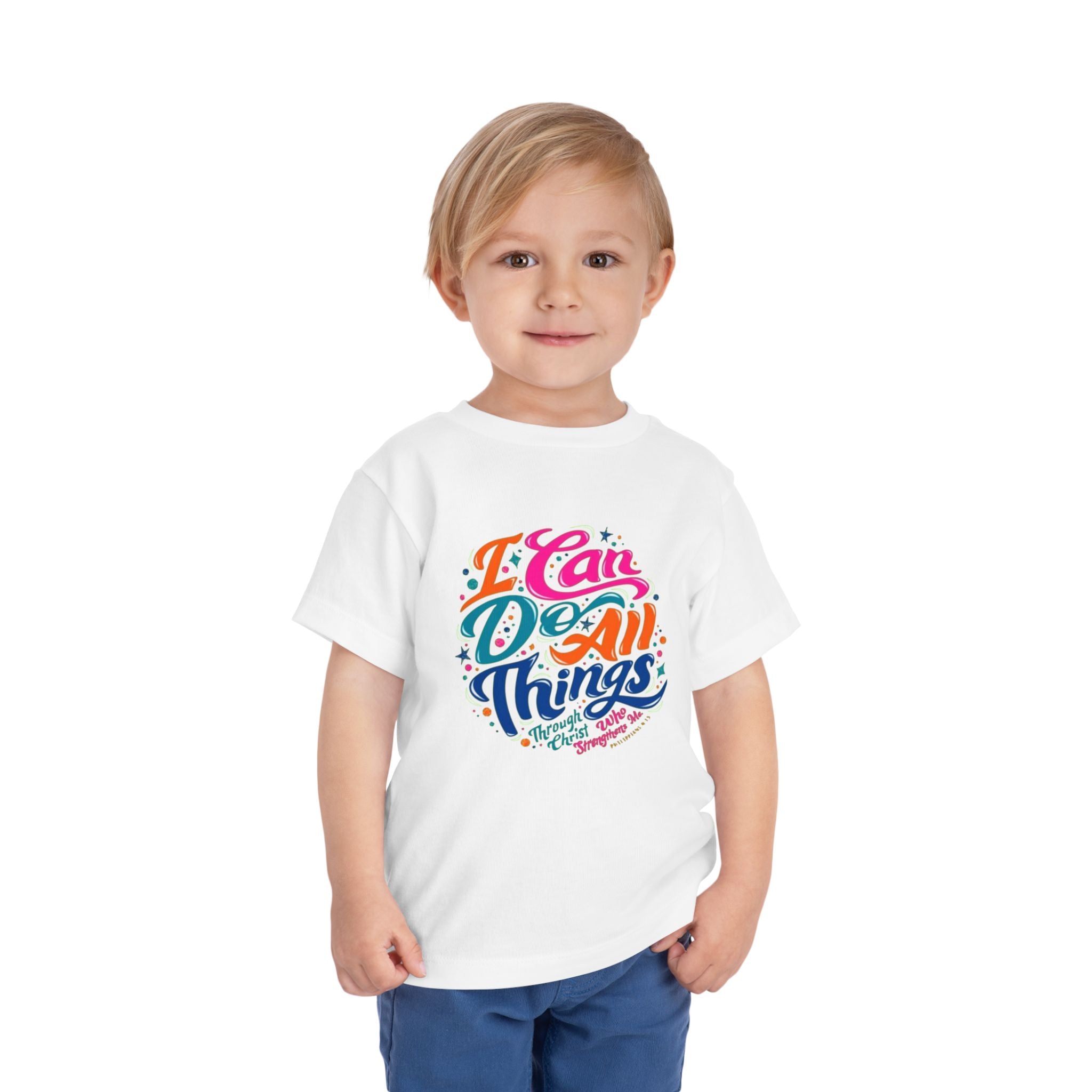 I Can Do All Things Toddler Tee – Colorful Inspirational Kids Shirt