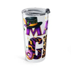 Carnival Mardi Gras 20oz Tumbler — Colorful Leopard & Fleur-de-Lis Design