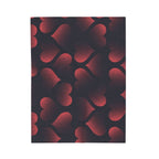 Red Heart Pattern Velveteen Plush Blanket — Cozy Romantic Throw for Valentine’s Day