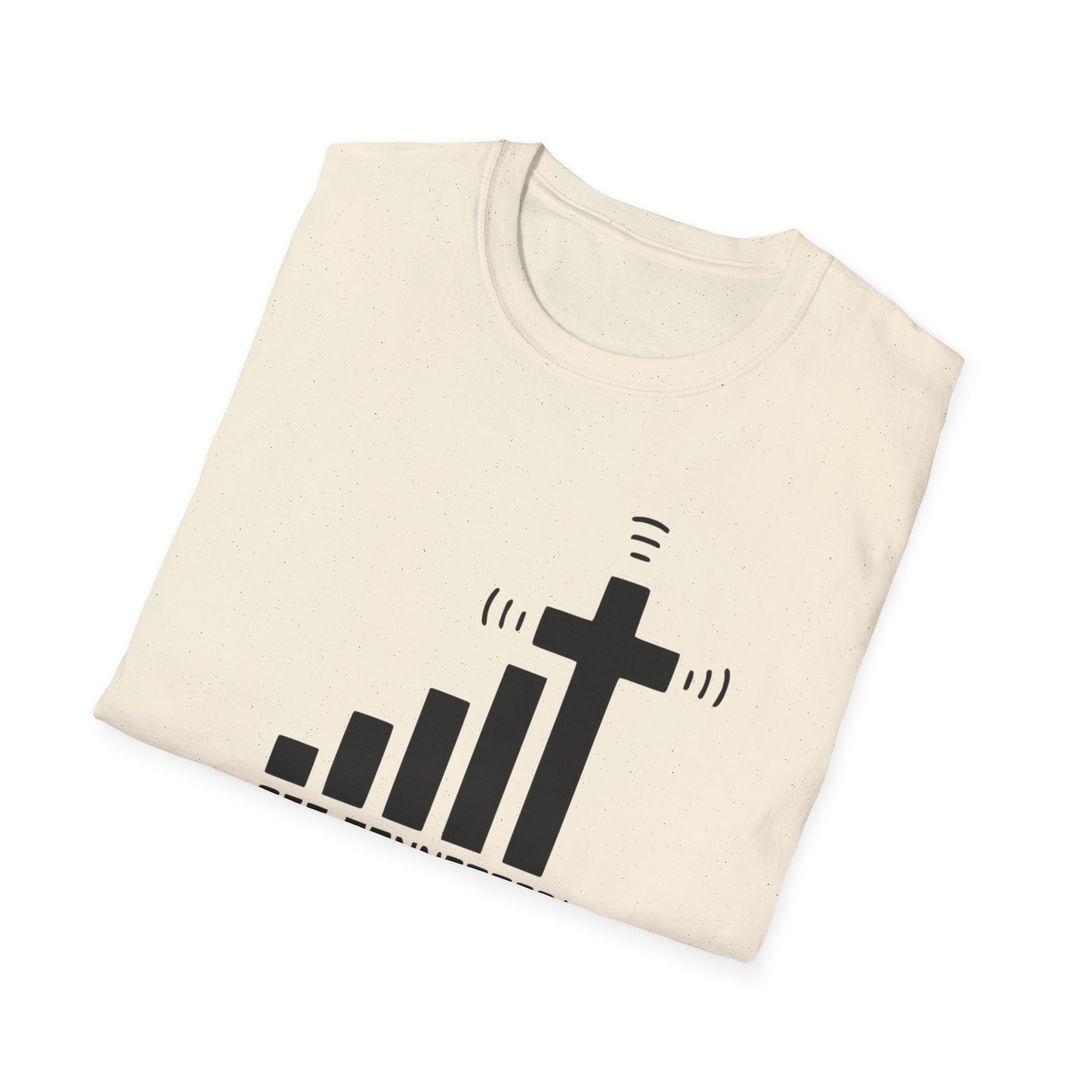 T-Shirt — "Get Connected" Signal Bars Cross Graphic