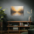 Abstract Gold Landscape Canvas Wall Art — Matte Stretched 1.25"