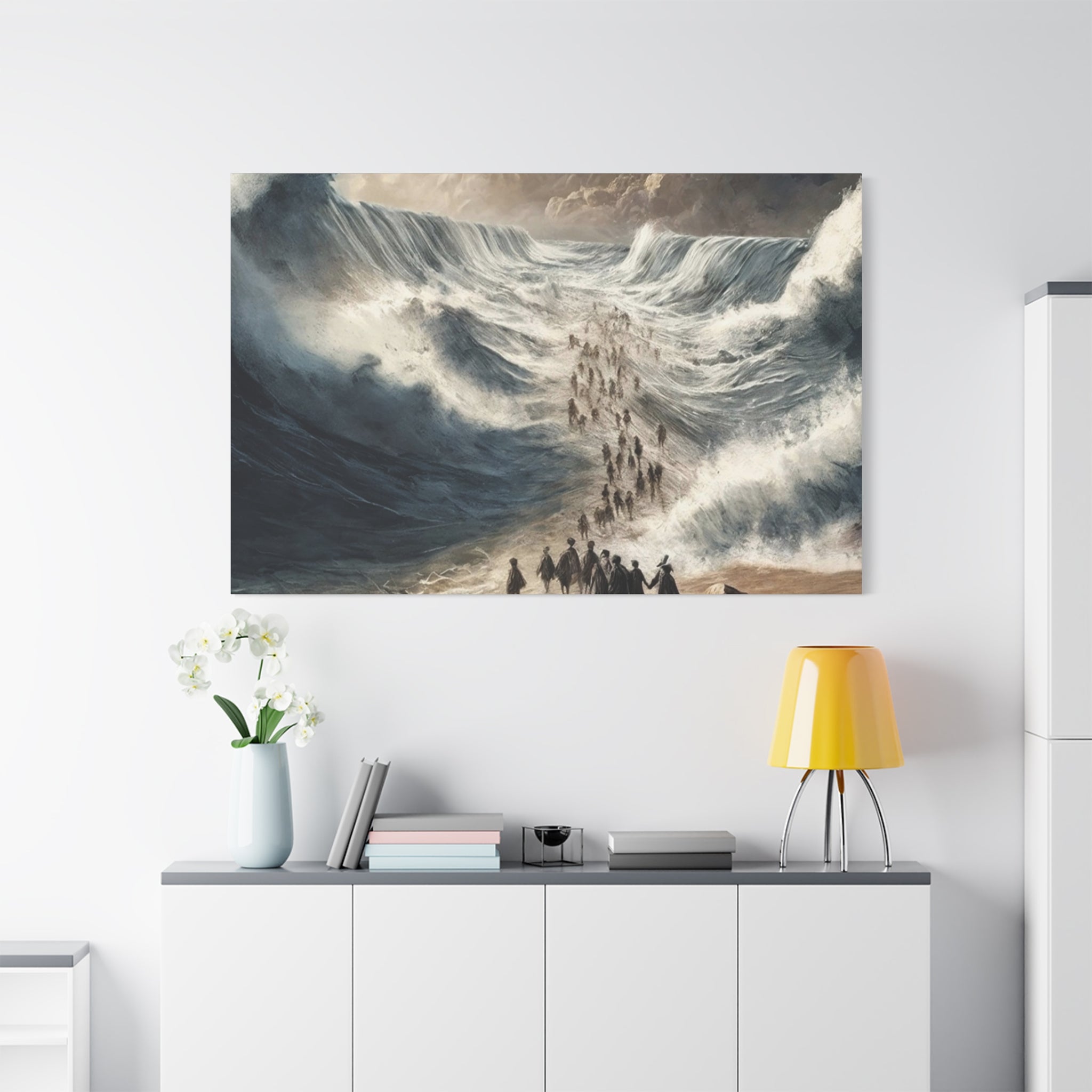 Biblical Exodus Wall Canvas — Parting of the Red Sea Matte Stretched Canvas
