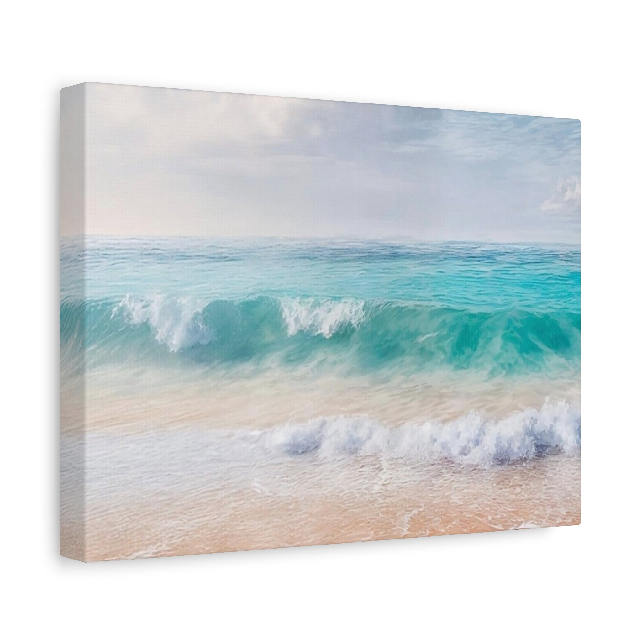 Seaside Waves Matte Canvas Print — Tranquil Beach Wall Art, Stretched 1.25"