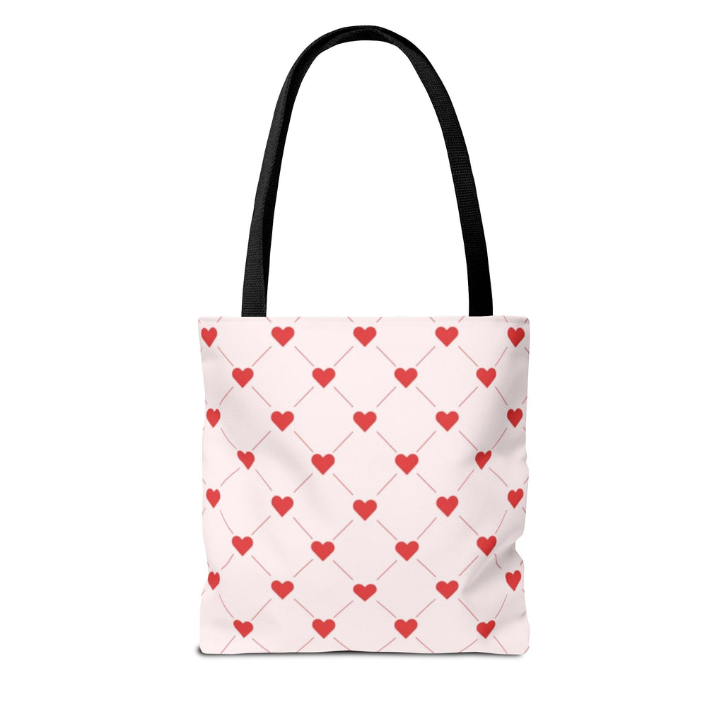 Heart Pattern Tote Bag — Pink Red Valentine Shopper