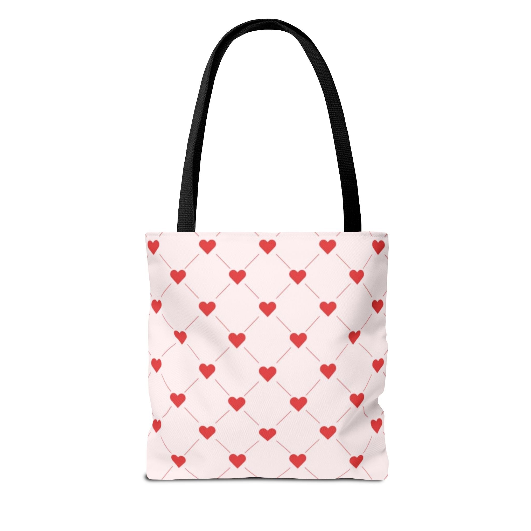 Heart Pattern Tote Bag — Pink Red Valentine Shopper