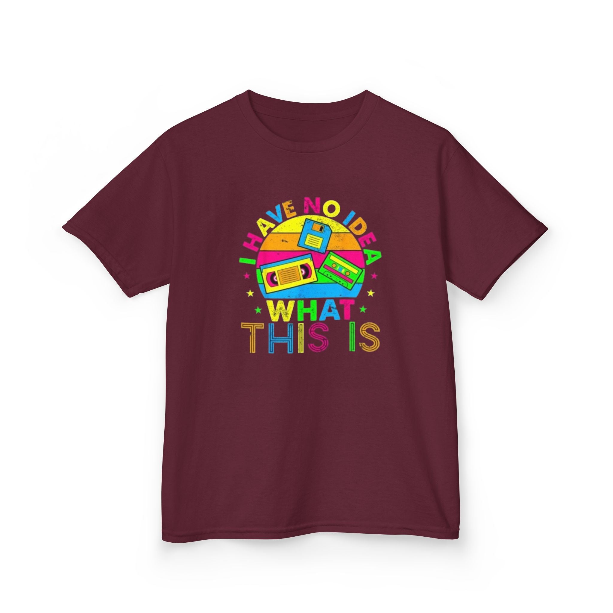 Kids T-Shirt — "I Have No Idea What This Is" Colorful Retro Toy Graphic