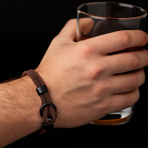 Brown Rope Bracelet – Men’s Minimalist Bracelet with Black Magnetic Clasp-0