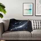 Galaxy Meteor Shower Sherpa Blanket — Cozy Space-Themed Throw