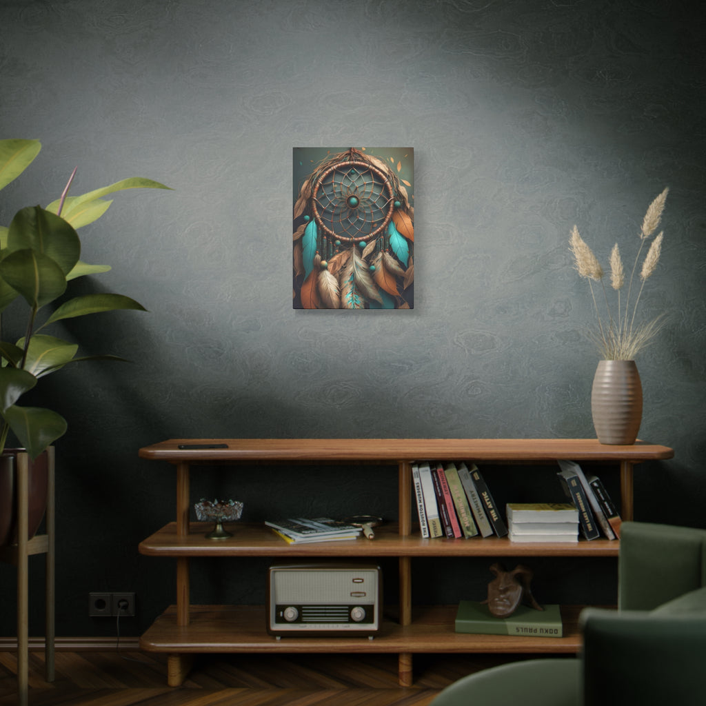 Dreamcatcher Wall Canvas – Boho Feather Art Print