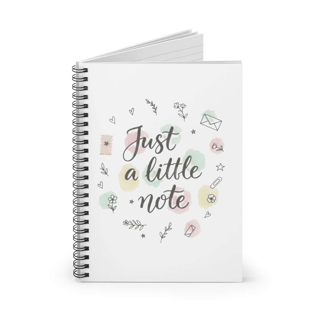 Just a Little Note Spiral Notebook — Cute Pastel Ruled Journal for Notes & Gifts