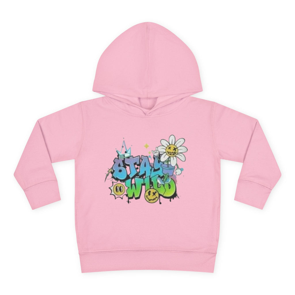 Toddler Hoodie — 'Stay Wild' Graffiti Daisy Pullover