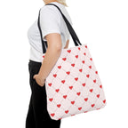 Heart Pattern Tote Bag — Pink Red Valentine Shopper