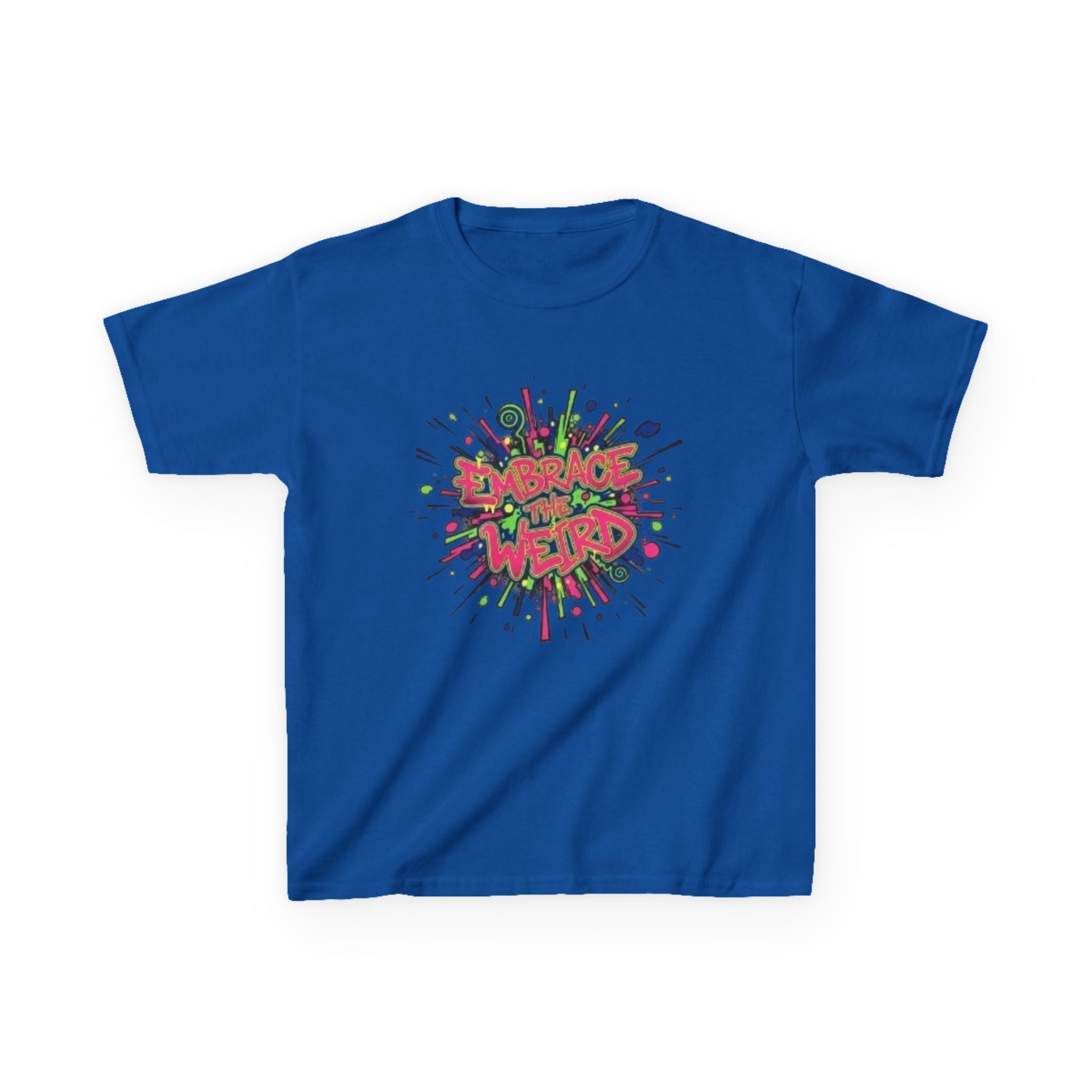 Kids T-Shirt — "Embrace Your Weird" Colorful Splash Graphic