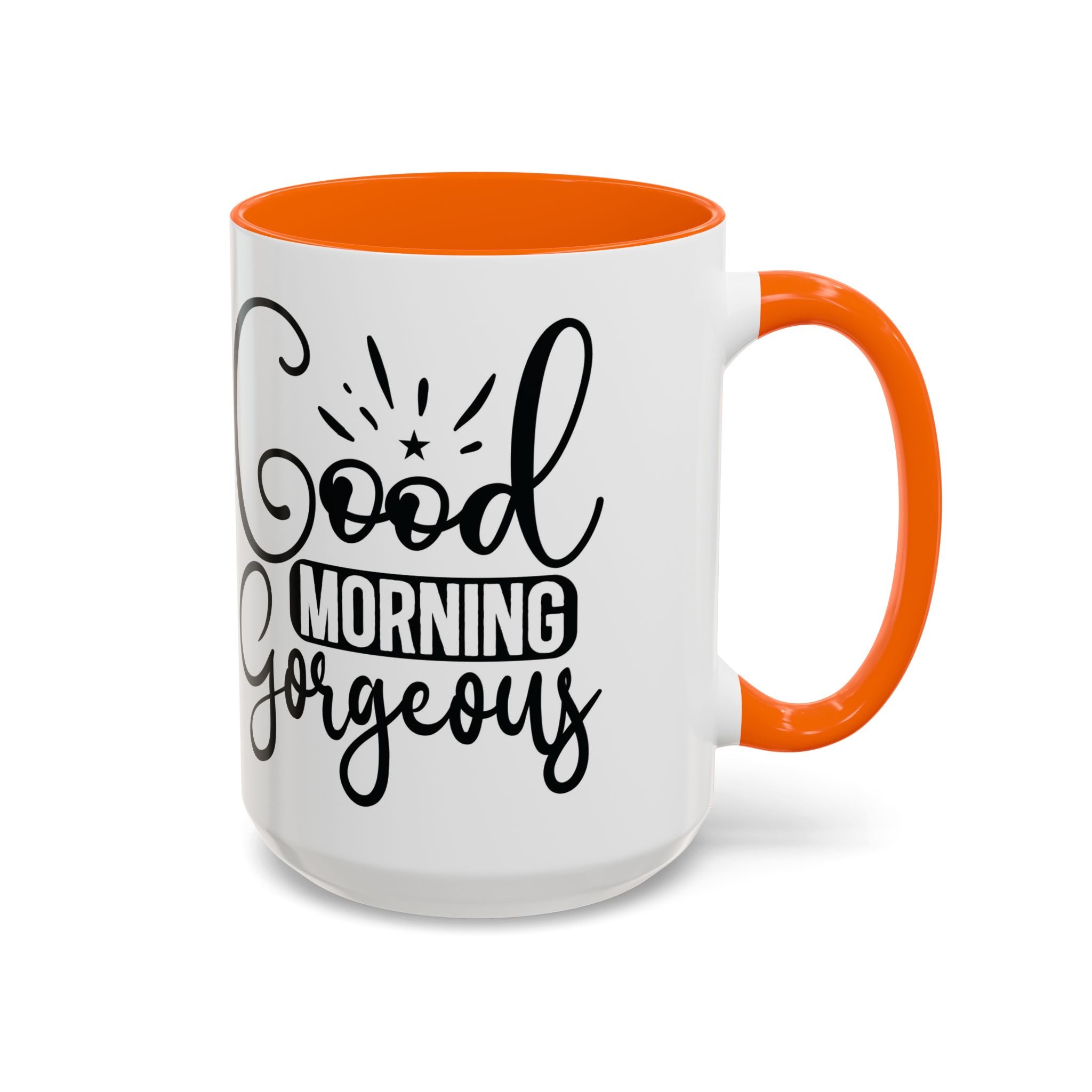 Good Morning Gorgeous Accent Coffee Mug – 11/15oz Pink Interior