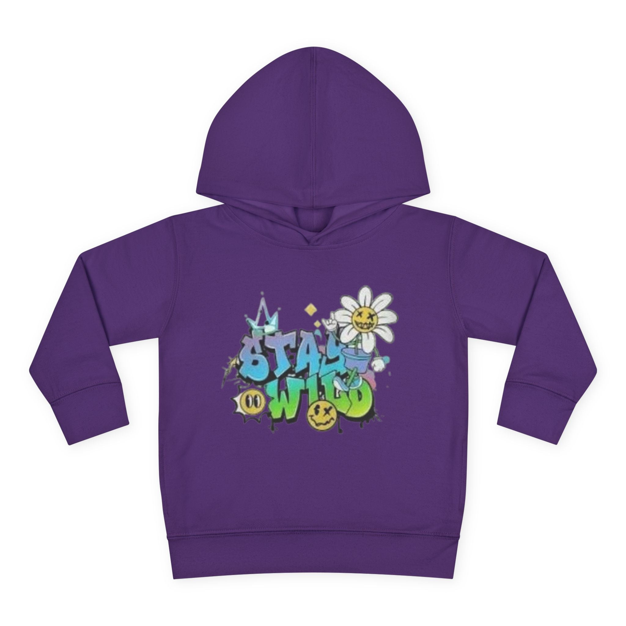 Toddler Hoodie — 'Stay Wild' Graffiti Daisy Pullover