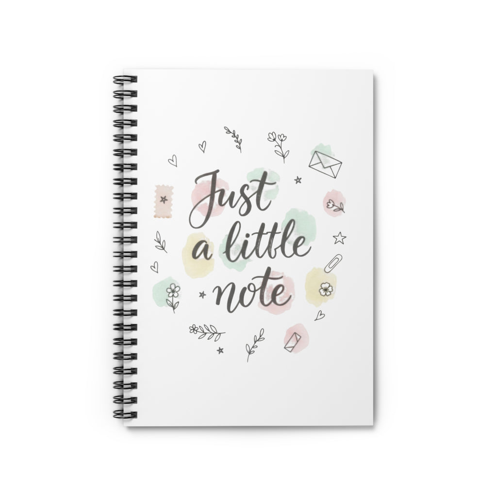 Just a Little Note Spiral Notebook — Cute Pastel Ruled Journal for Notes & Gifts