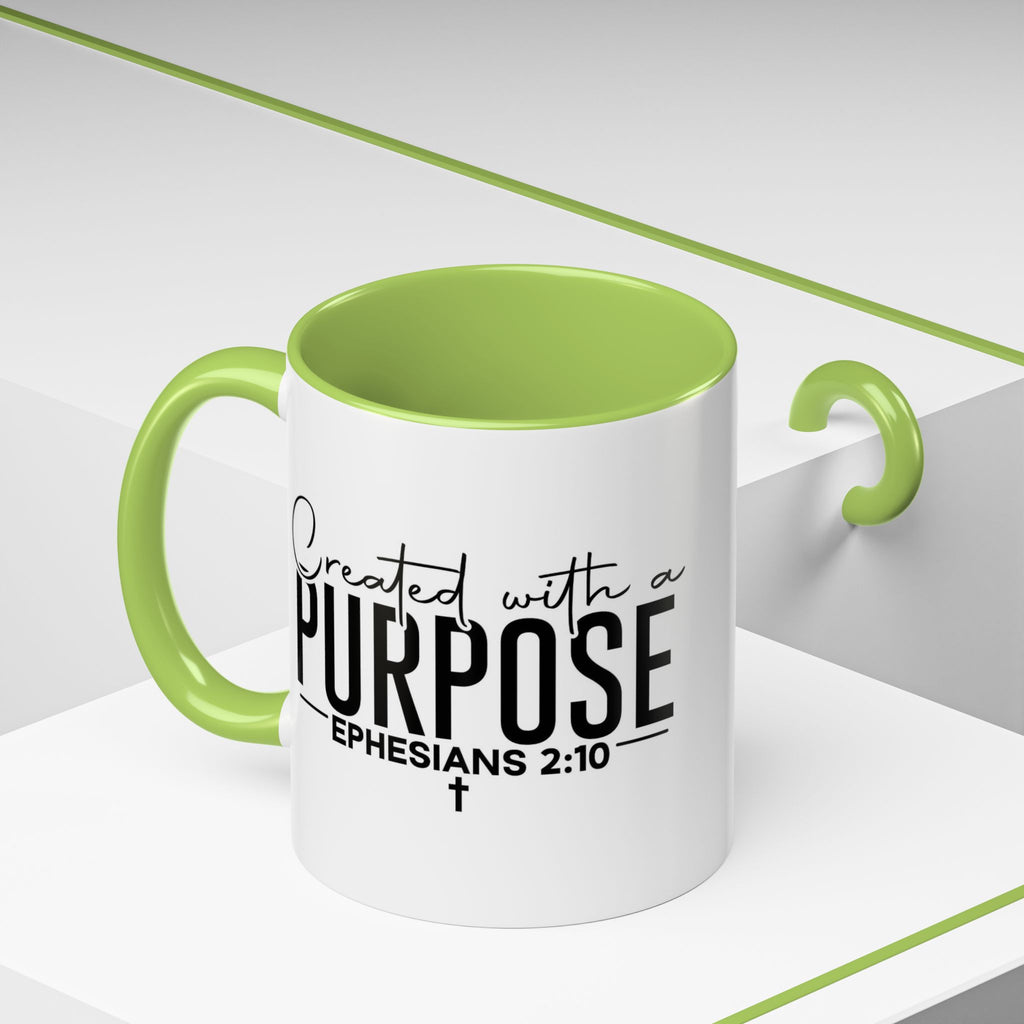 Created with a Purpose Ceramic Mug — Inspirational Ephesians 2:10 Coffee Cup