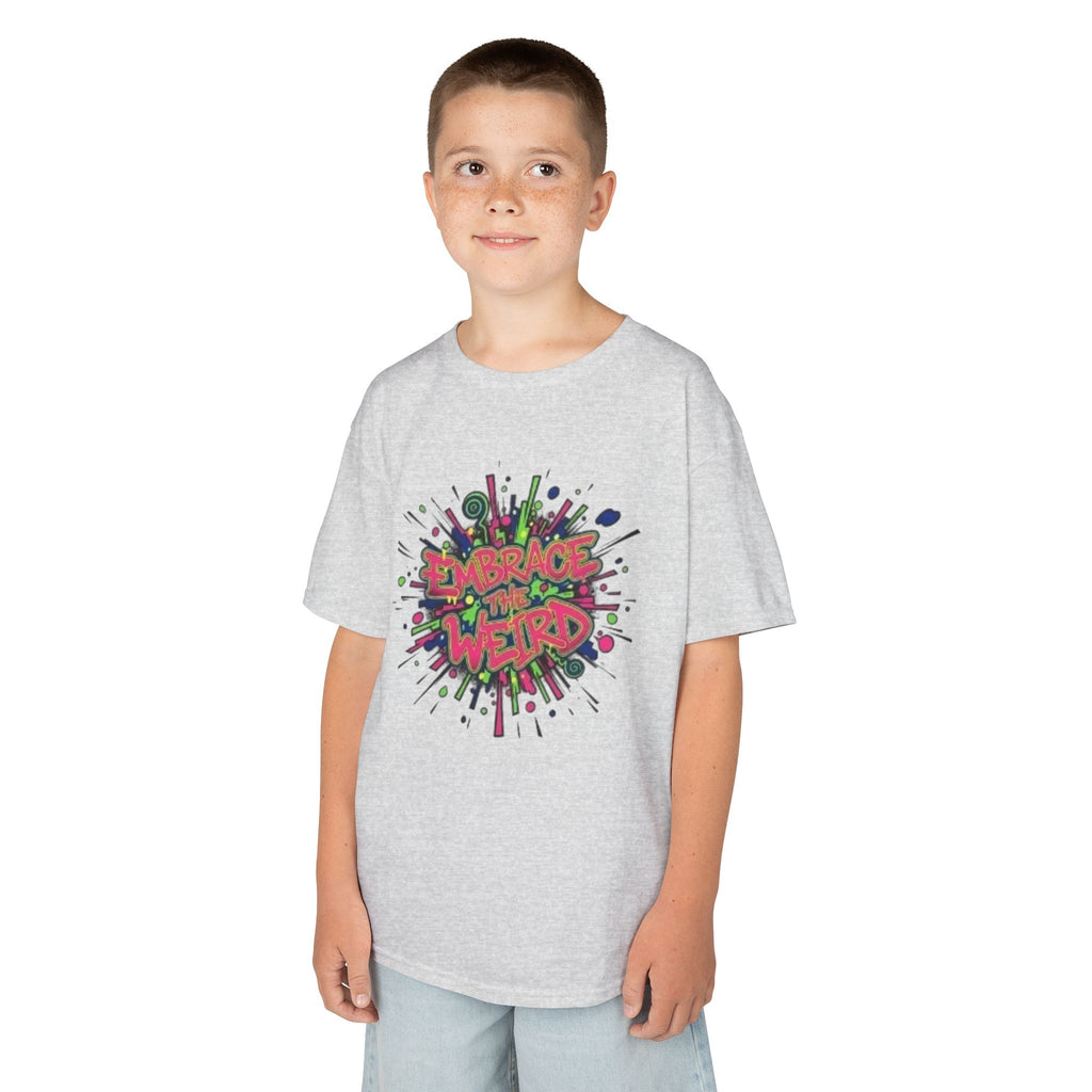 Kids T-Shirt — "Embrace Your Weird" Colorful Splash Graphic