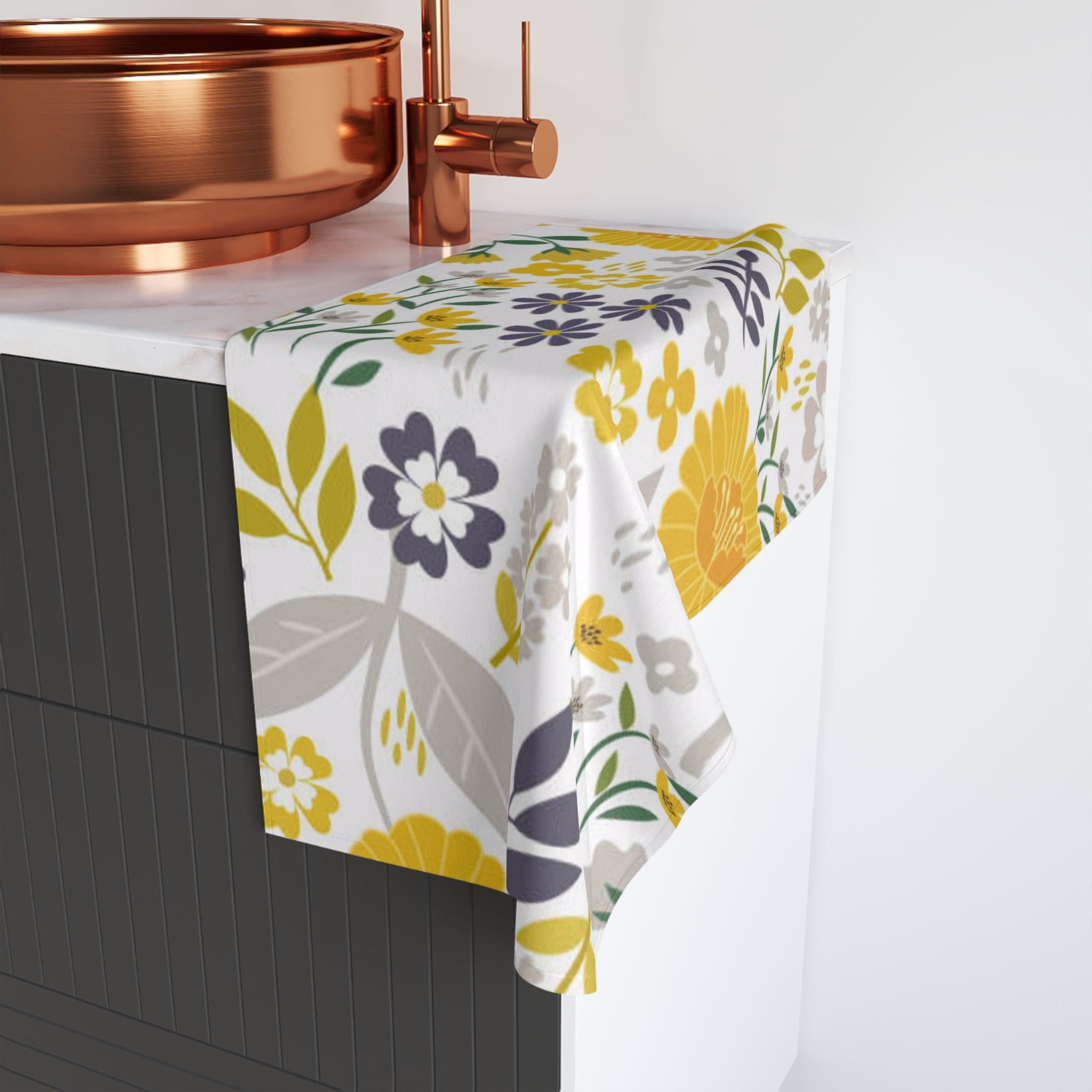 Floral Yellow Garden Hand Towel