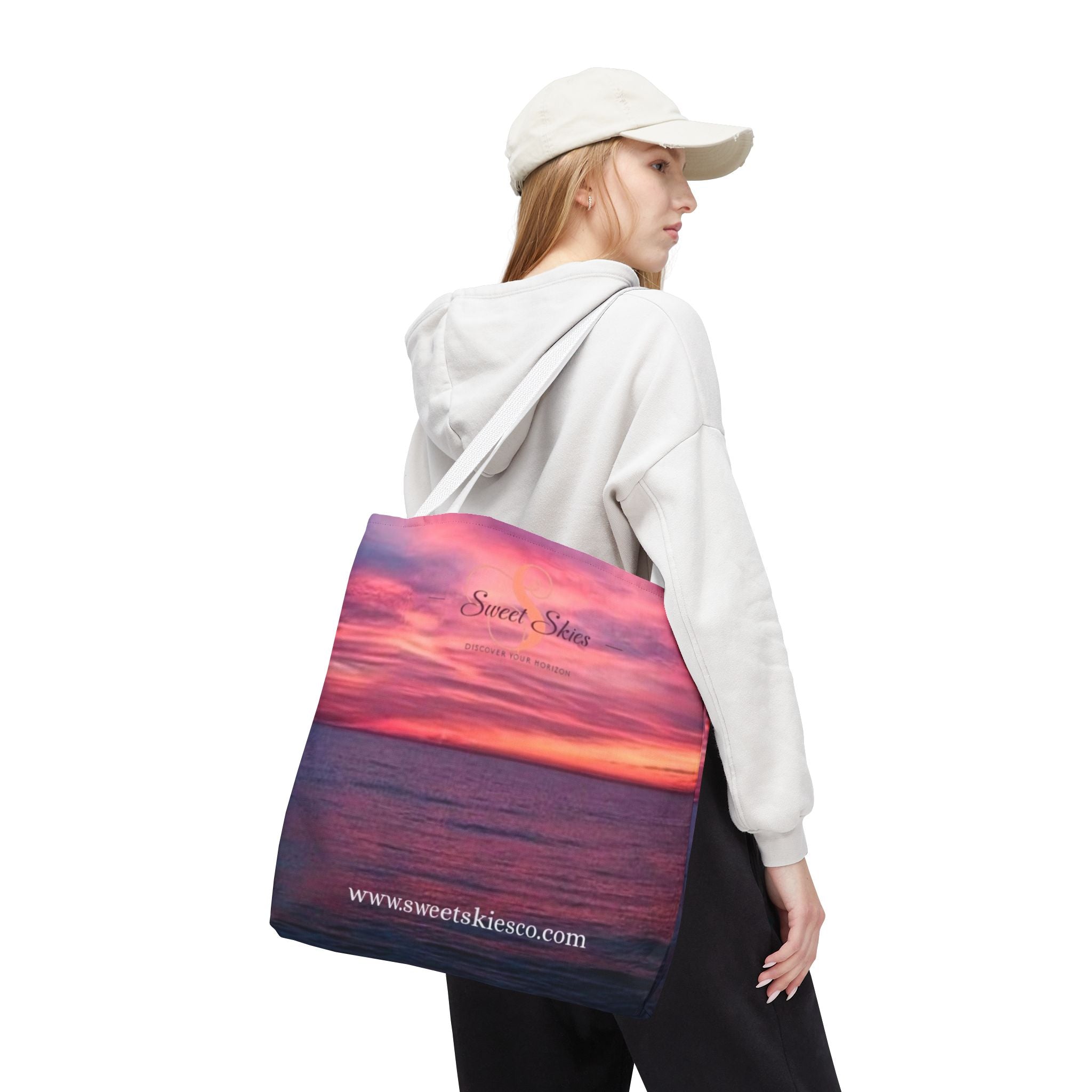 Sunset Beach Tote Bag – "Sweet Skies" Scenic All-Over Print