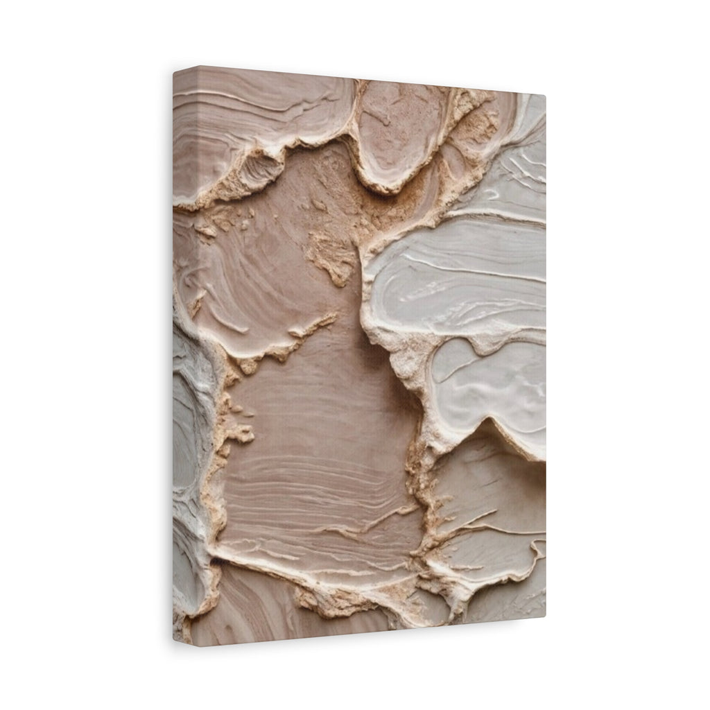 Neutral Textured Abstract Canvas Print — Beige & Cream Wall Art, Matte Stretched 1.25"