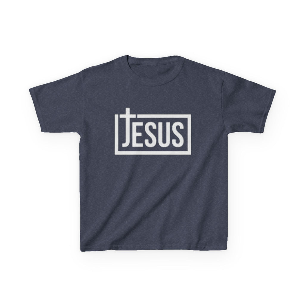Kids Jesus T‑Shirt — Bold Cross Logo Christian Tee for Boys & Girls
