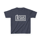 Kids Jesus T‑Shirt — Bold Cross Logo Christian Tee for Boys & Girls