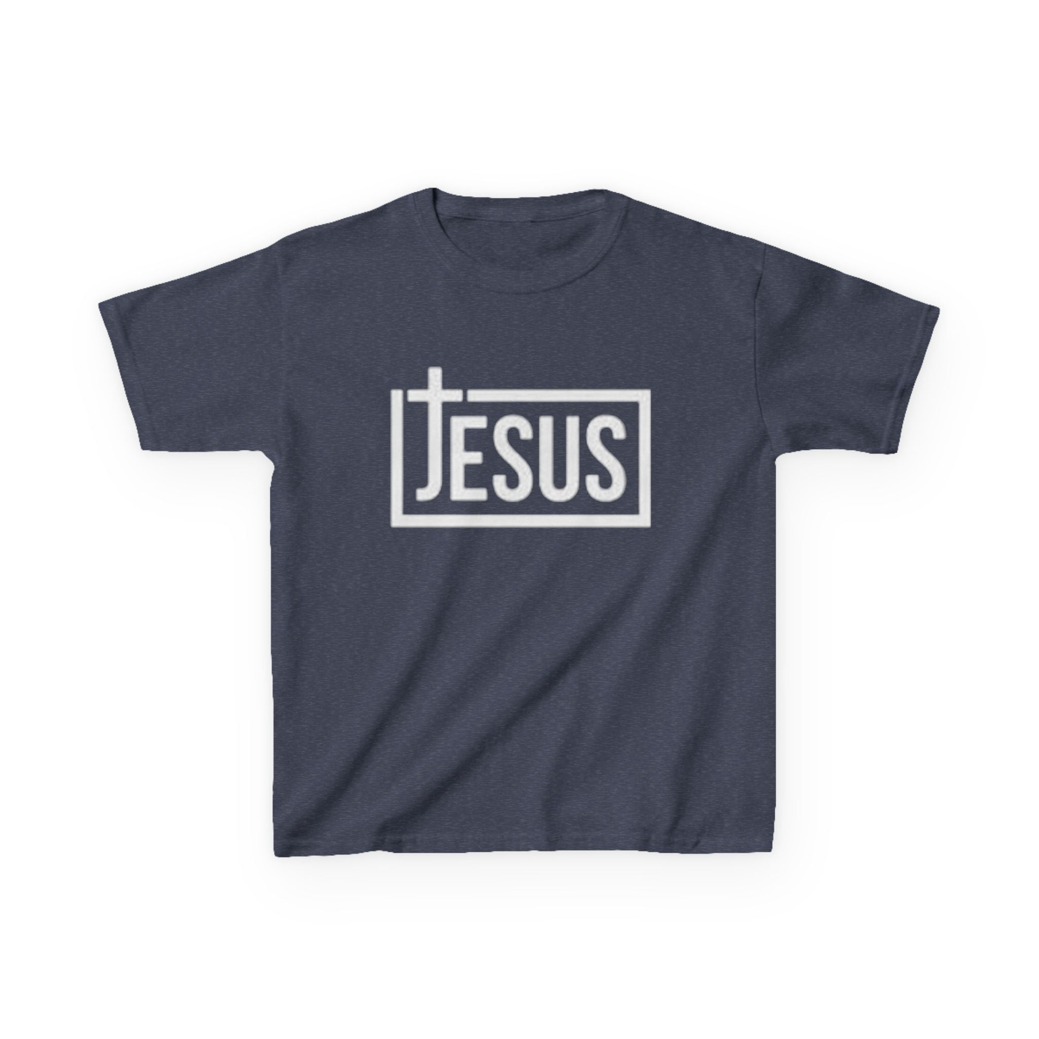 Kids Jesus T‑Shirt — Bold Cross Logo Christian Tee for Boys & Girls
