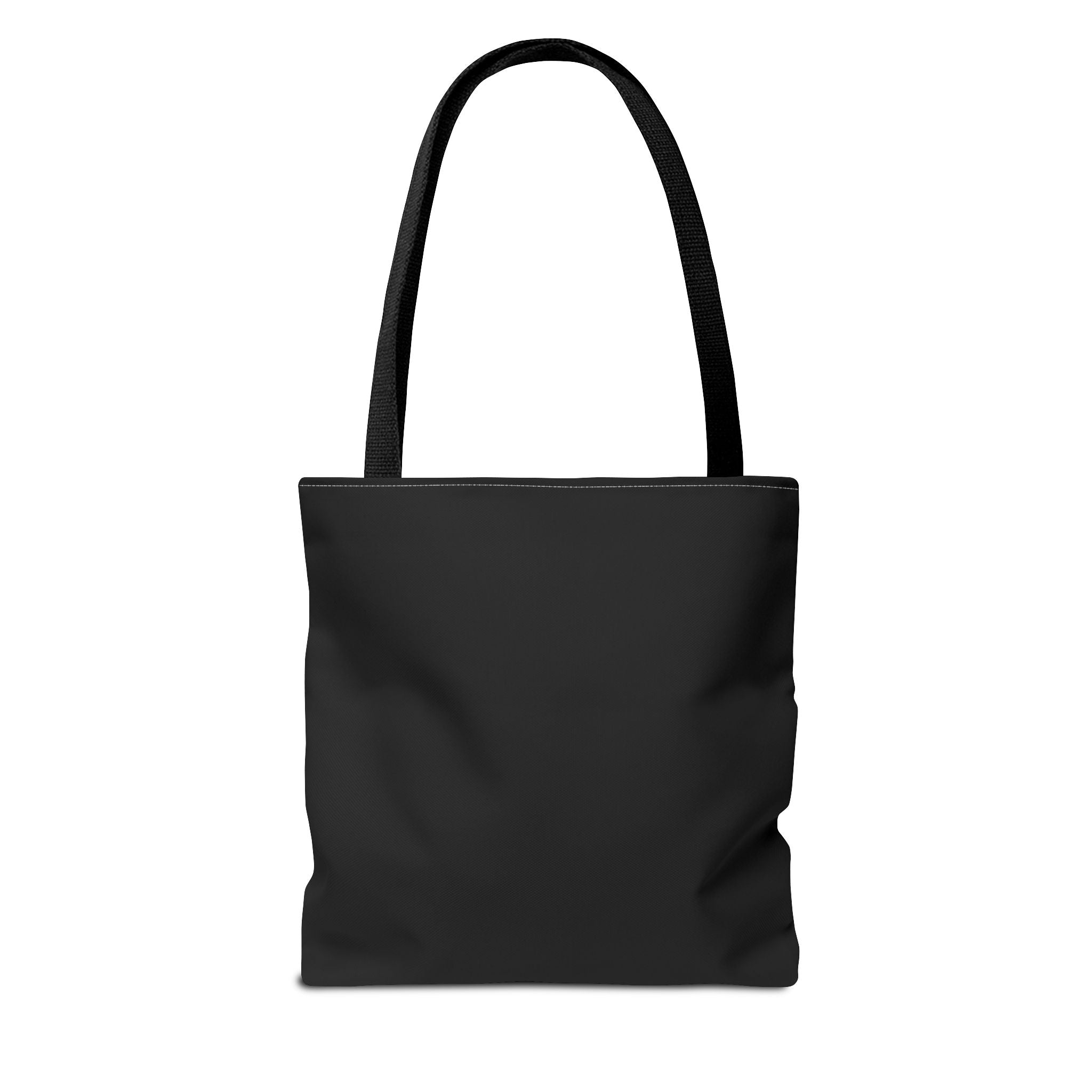 Full Moon Black Tote Bag — Moon Phase AOP Canvas Tote for Night Lovers