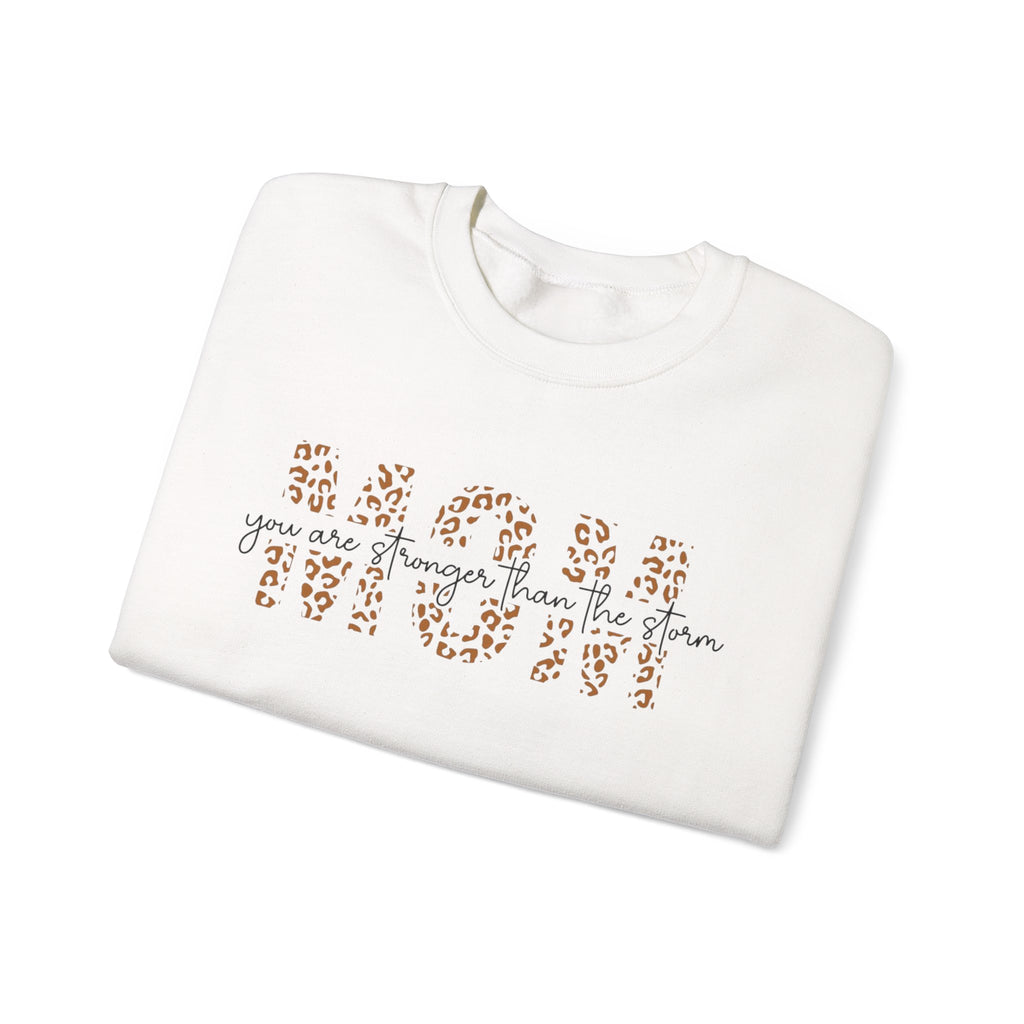 Mom Leopard Print Crewneck Sweatshirt - 'Mom' Script Graphic, Mother's Day Gift