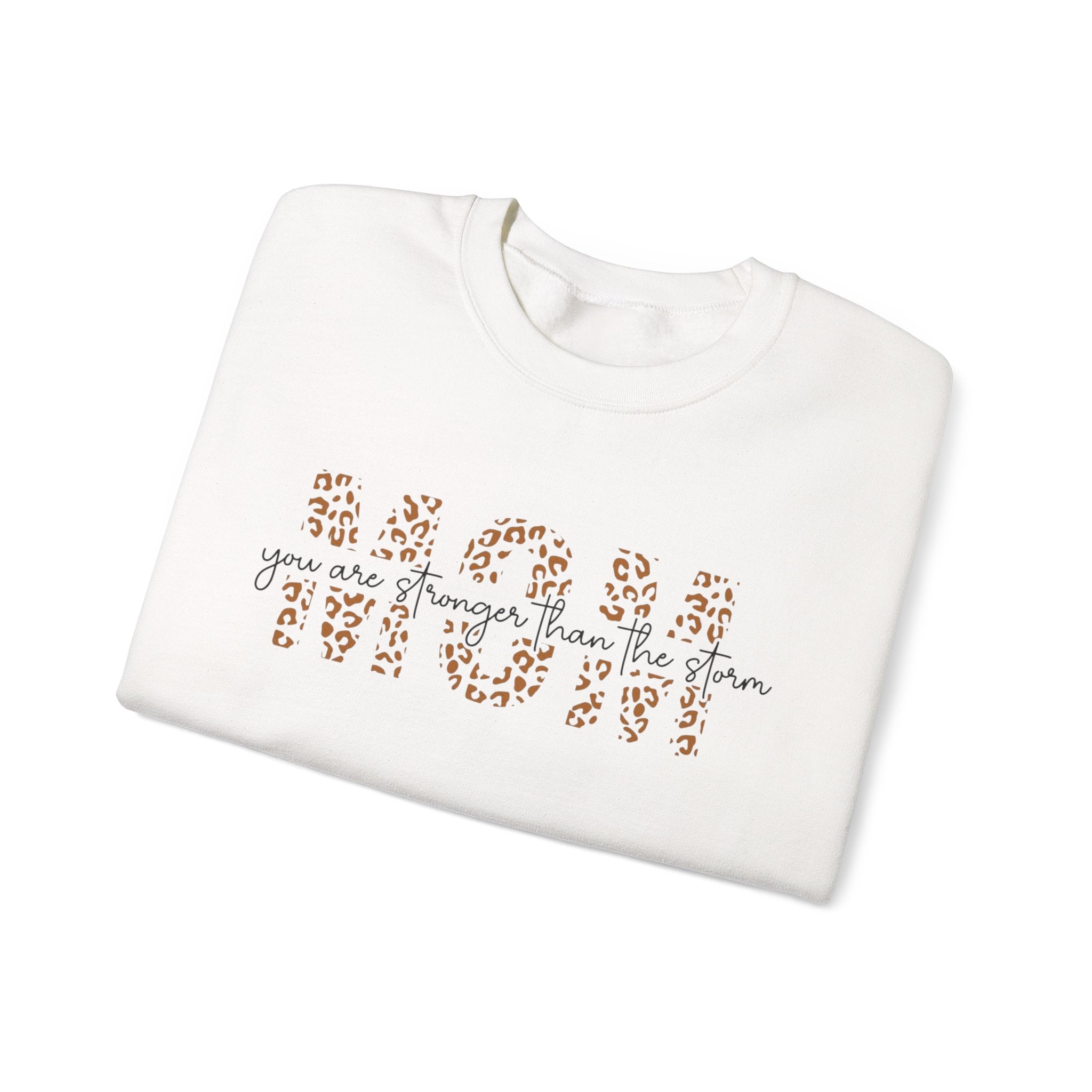 Mom Leopard Print Crewneck Sweatshirt - 'Mom' Script Graphic, Mother's Day Gift