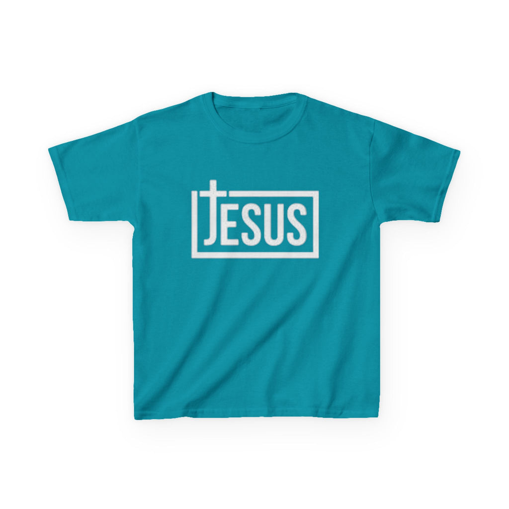 Kids Jesus T‑Shirt — Bold Cross Logo Christian Tee for Boys & Girls