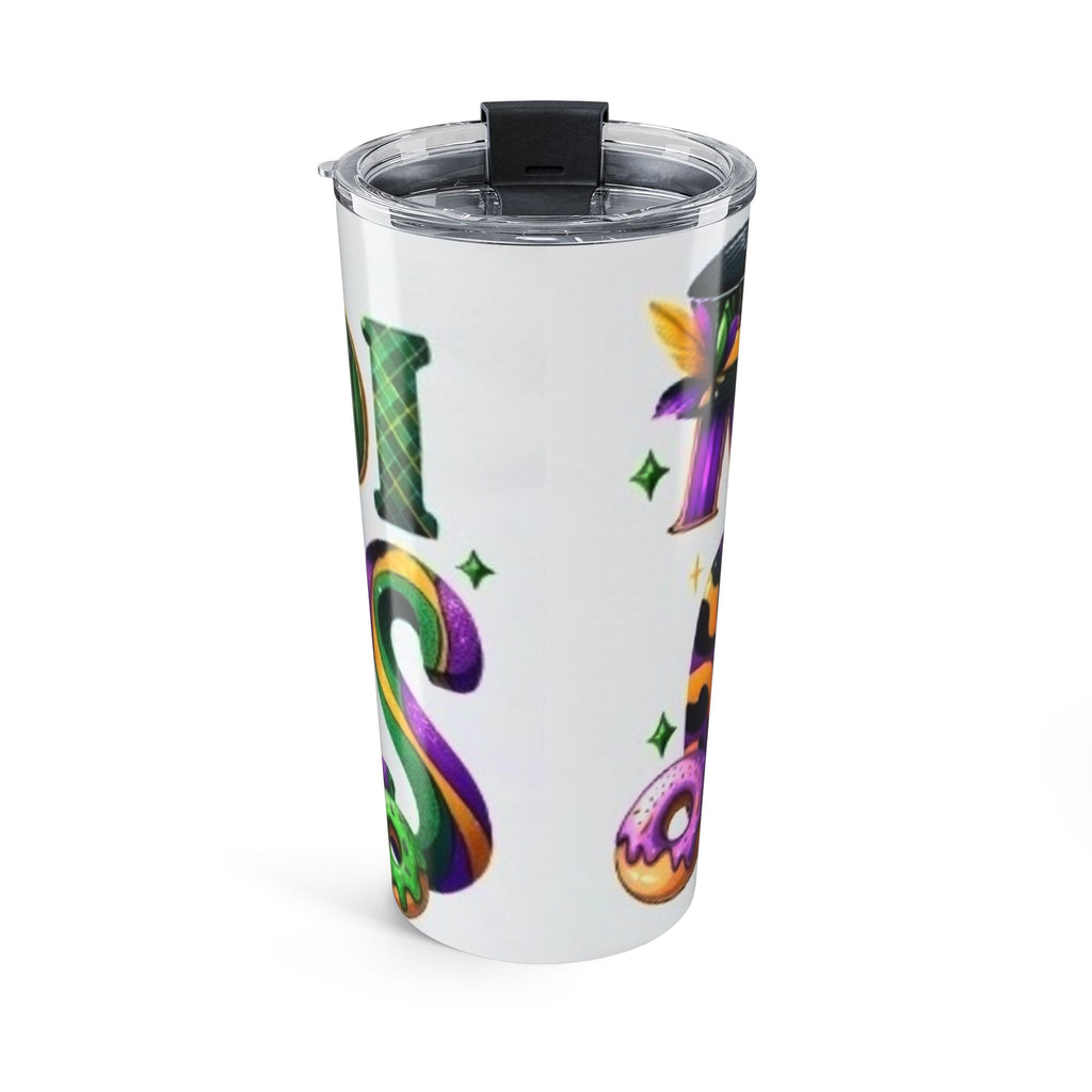 Carnival Mardi Gras 20oz Tumbler — Colorful Leopard & Fleur-de-Lis Design