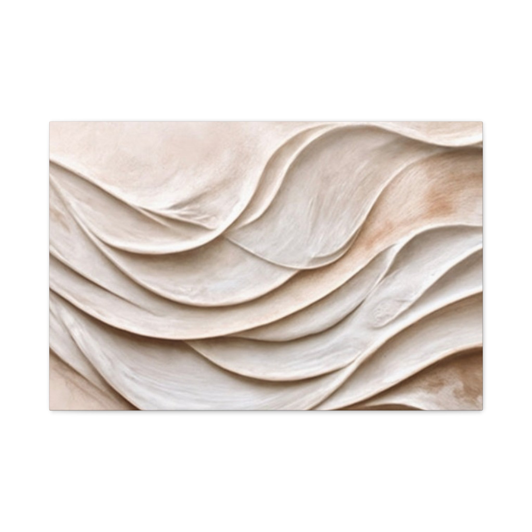 Neutral Abstract Wave Texture Matte Canvas Wall Art