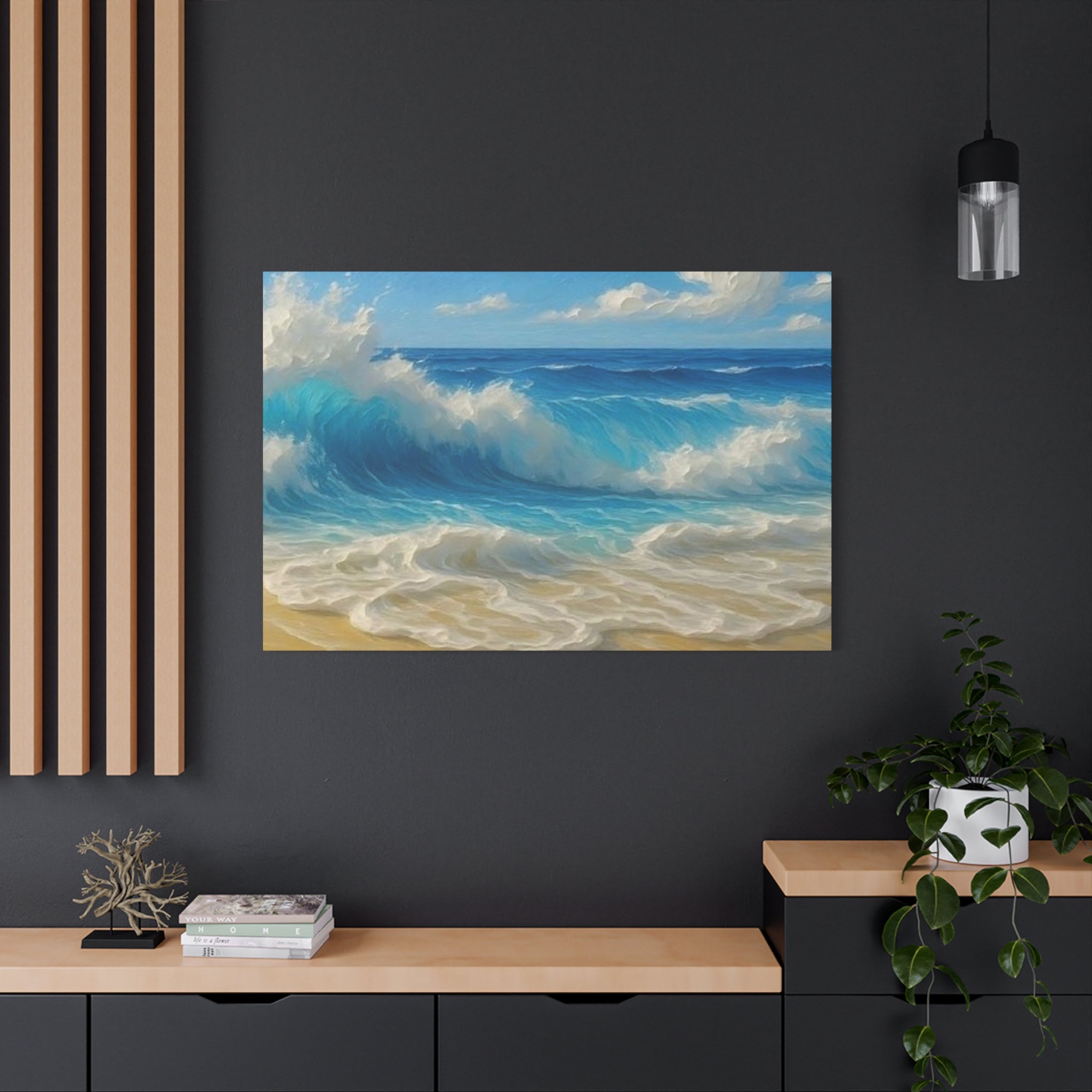 Sunny Beach Waves-Matte Canvas, Stretched, 1.25"
