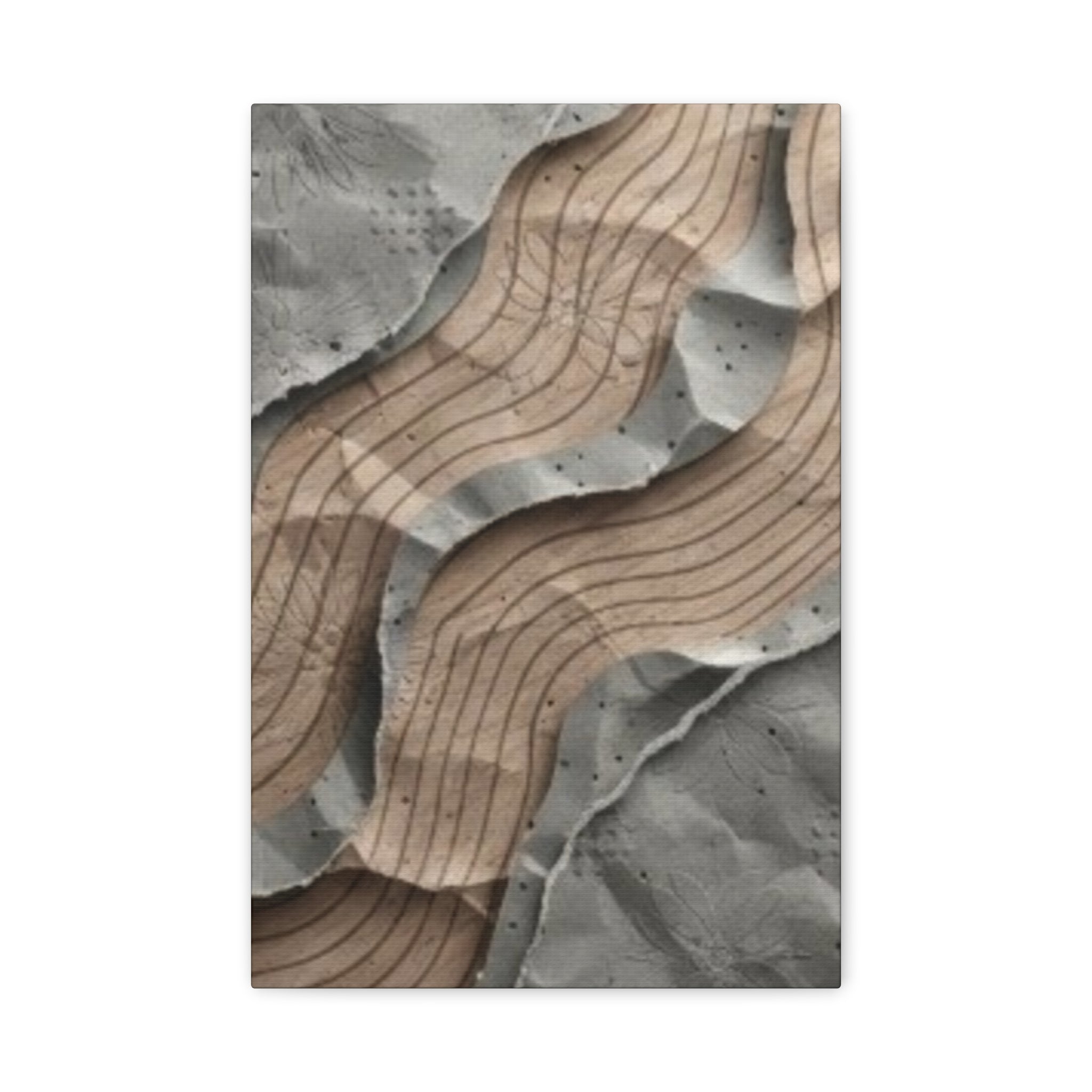 Abstract Textured Waves Matte Canvas Wall Art, Stretched 1.25"