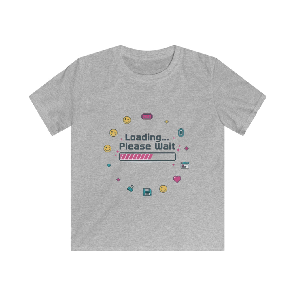 Kids Tee — "Loading... Please Wait" Cute Gamer Progress Bar Shirt