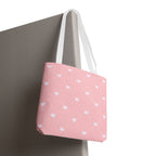 Pink Heart Pattern Tote Bag — Cute Pink AOP Shopper for Everyday Use