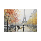 Paris Eiffel Tower Autumn Street Matte Canvas Wall Art, Stretched 1.25"