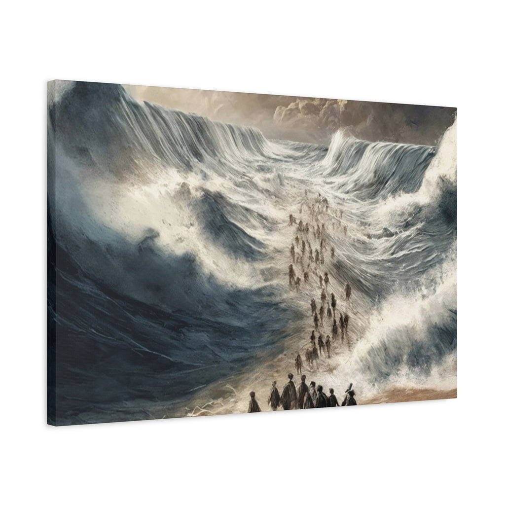 Biblical Exodus Wall Canvas — Parting of the Red Sea Matte Stretched Canvas