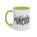 Created with a Purpose Ceramic Mug — Inspirational Ephesians 2:10 Coffee Cup