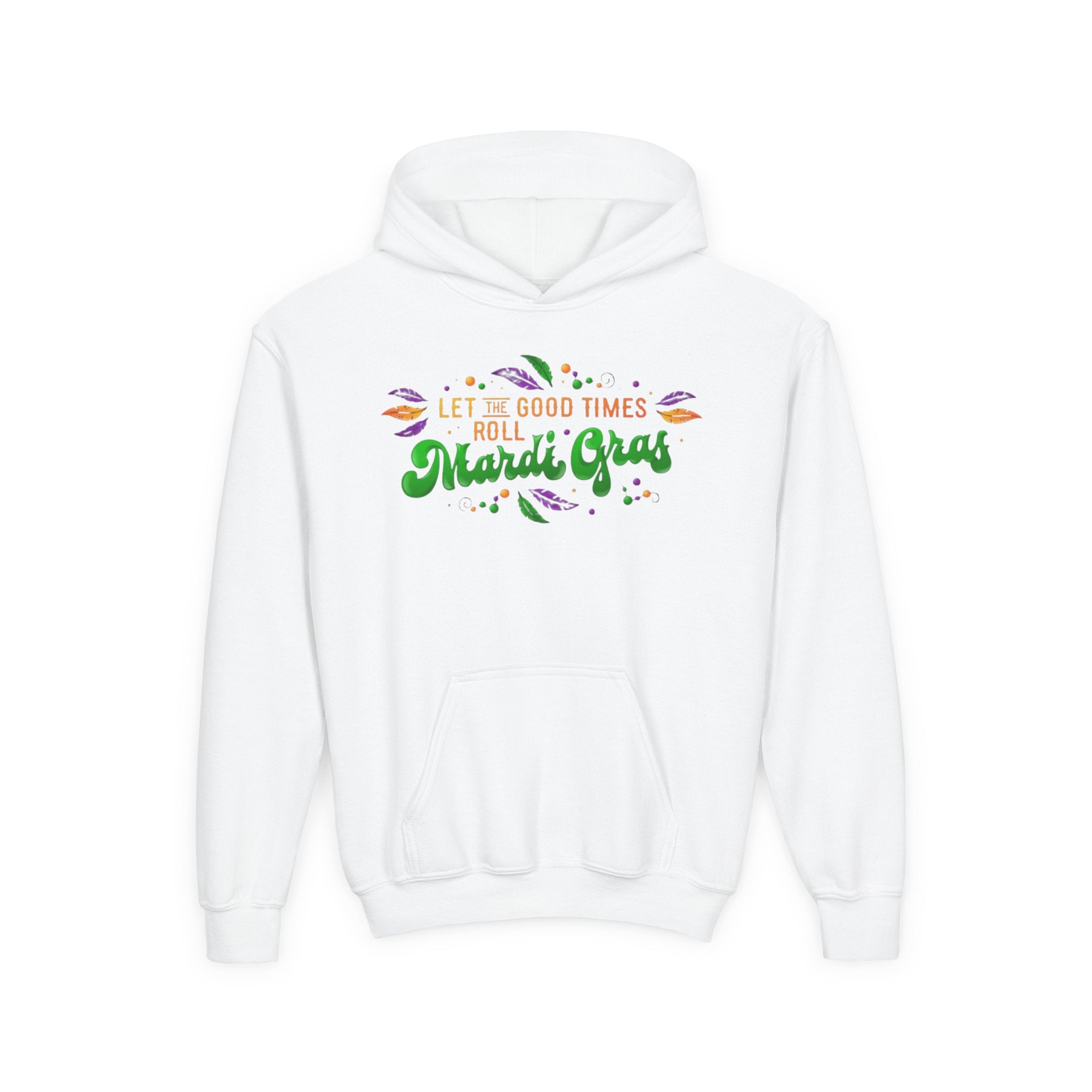 Mardi Gras Youth Hoodie - "Let the Good Times Roll" Celebration Pullover